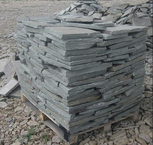 Kamenclub.ru: Песчаник пластушка серо-зеленый (1,5 см)  купить в Ижевске плитняк - пластушка серо-зеленый, серый, зеленый пластушка рваная ландшафтная колотая 10200 руб/м3   фото КАМЕНЬ КЛУБ