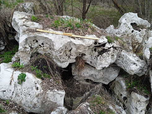 Kamenclub.ru: Выветренный известняк со мхом фр. 100-500 мм.  купить в Ижевске известняк серый белый зеленый валун известняковый крупный 10000 руб/т   фото КАМЕНЬ КЛУБ